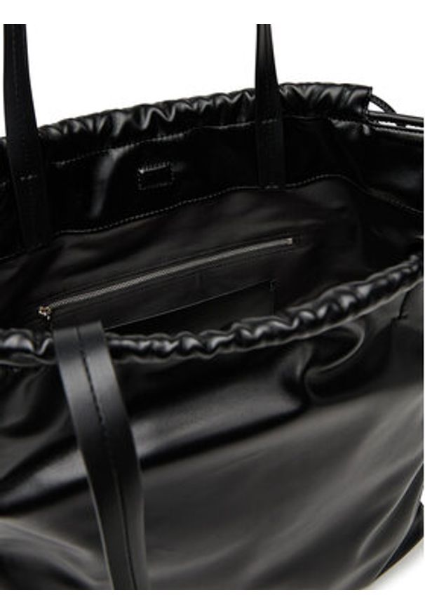 Calvin Klein Torebka Drawstring Tote LV04K3159G Czarny. Kolor: czarny. Materiał: skórzane