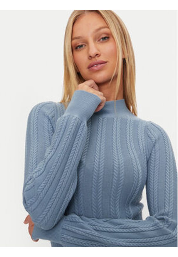 Guess Sukienka dzianinowa Livia W4BK08 Z2V42 Niebieski Regular Fit. Kolor: niebieski. Materiał: syntetyk