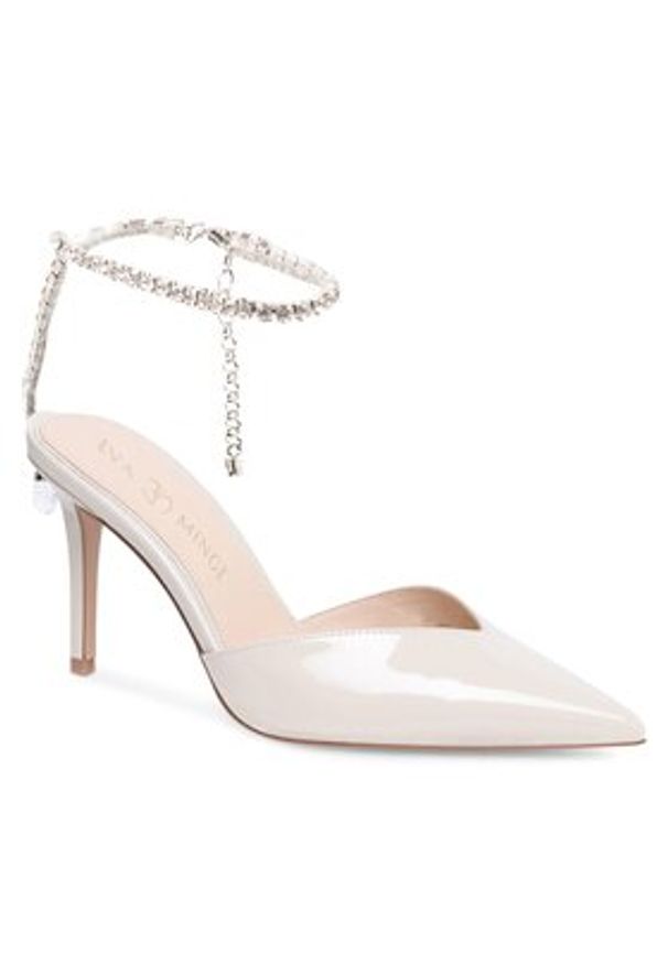 Eva Minge Szpilki Florencia-323-101-2 Biały. Kolor: biały. Materiał: lakier, skóra. Obcas: na szpilce