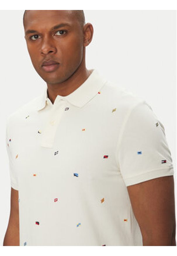 TOMMY HILFIGER - Tommy Hilfiger Polo Critter MW0MW39044 Beżowy Regular Fit. Typ kołnierza: polo. Kolor: beżowy. Materiał: bawełna