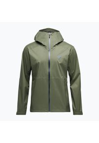 Kurtka przeciwdeszczowa męska Black Diamond Fineline Stretch. Kolor: zielony. Sport: turystyka piesza #1