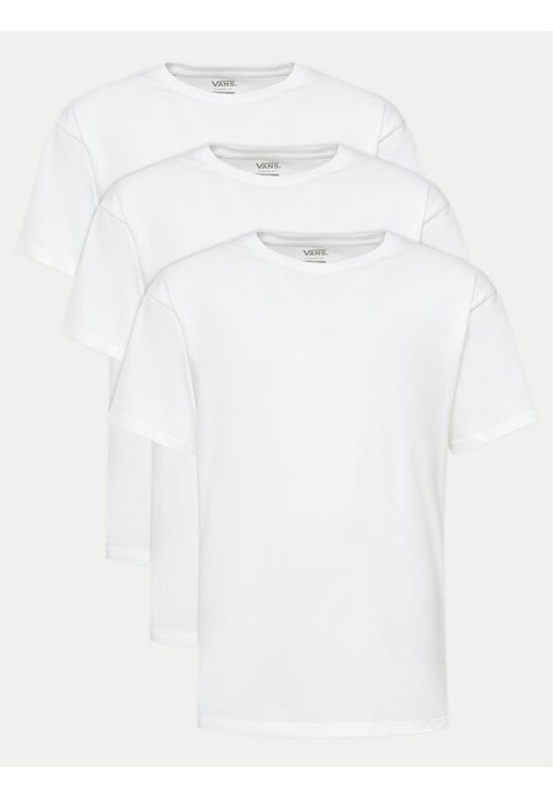 Vans Komplet t-shirtów VN000KHD Biały Regular Fit. Kolor: biały. Materiał: bawełna