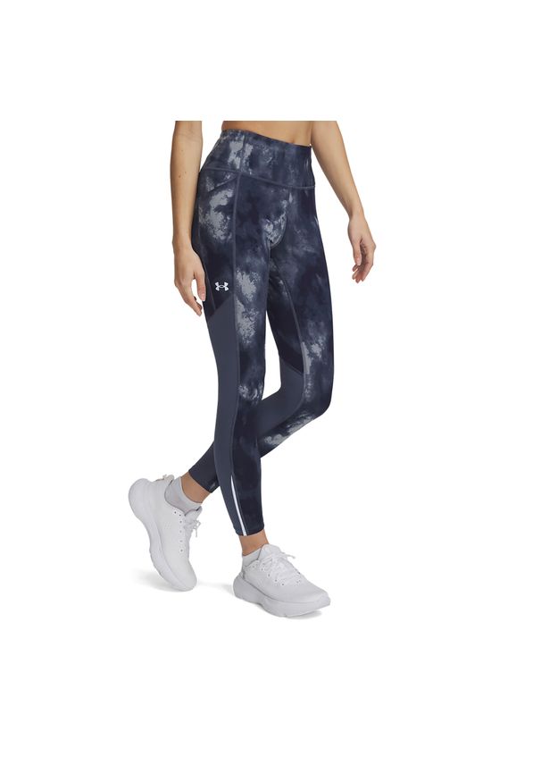 Legginsy do biegania damskie Under Armour Launch Printed Ankle. Kolor: szary. Sport: bieganie