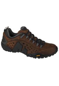 Buty trekkingowe Merrell Intercept M J598633 brązowe. Nosek buta: okrągły. Zapięcie: sznurówki. Kolor: brązowy. Materiał: materiał. Szerokość cholewki: normalna #5