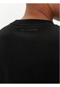 Karl Lagerfeld - KARL LAGERFELD Bluza 705430 542941 Czarny Regular Fit. Typ kołnierza: dekolt w karo. Kolor: czarny. Materiał: bawełna #4