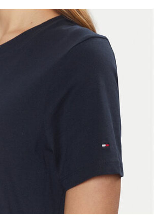 TOMMY HILFIGER - Tommy Hilfiger T-Shirt WW0WW43895 Granatowy Regular Fit. Kolor: niebieski. Materiał: bawełna