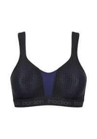 TRIACTION - Stanik do biegania Energy Lite z wysoki poziomem podtrzymywania. Kolor: czarny. Materiał: poliester, elastan, poliamid. Sport: bieganie