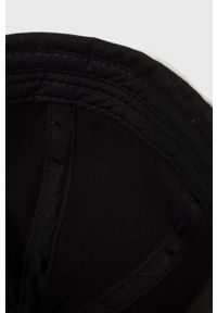 Kappa czapka bawełniana kolor czarny z cienkiej dzianiny bawełniana. Kolor: czarny. Materiał: dzianina, bawełna