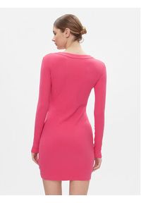 Tommy Jeans Sukienka dzianinowa Tjw Badge Rib Bodycon Ls DW0DW17424 Różowy Slim Fit. Kolor: różowy. Materiał: bawełna. Typ sukienki: bodycon #5