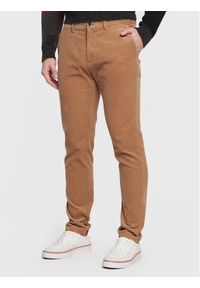 Sisley Spodnie materiałowe 4SFRSF01P Brązowy Slim Fit. Kolor: brązowy. Materiał: bawełna