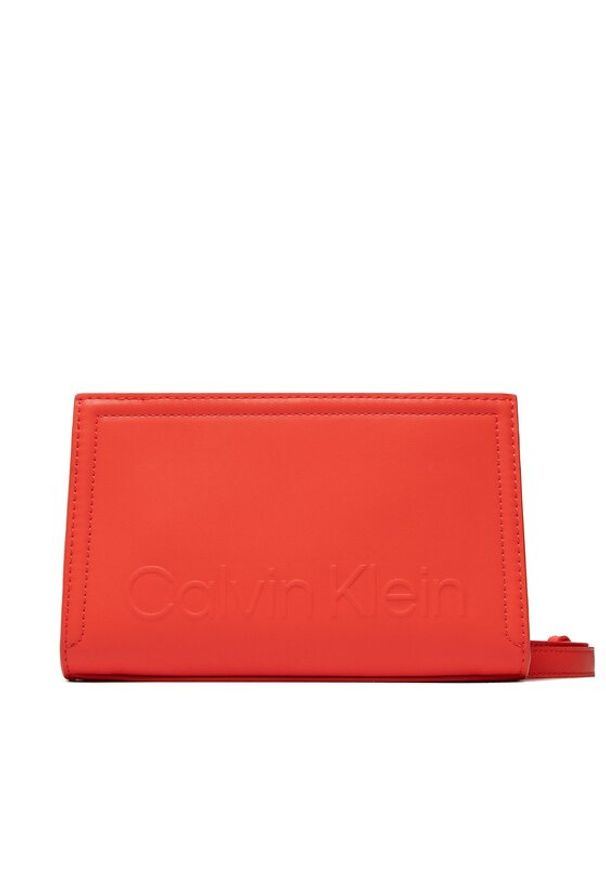 Calvin Klein Torebka Minimal Hardware Crossbody K60K609846 Koralowy. Kolor: pomarańczowy. Materiał: skórzane