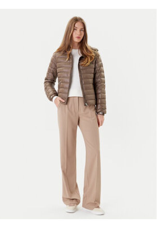 TOMMY HILFIGER - Tommy Hilfiger Kurtka puchowa WW0WW46788 Brązowy Regular Fit. Kolor: brązowy. Materiał: syntetyk