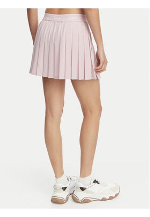 Guess Spódnica plisowana V6GD11 W1802 Różowy jasny Regular Fit. Kolor: różowy. Materiał: syntetyk
