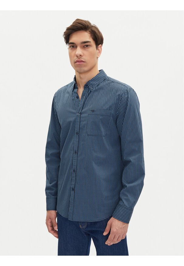 Mustang Koszula Chester 1016241 Niebieski Regular Fit. Kolor: niebieski. Materiał: bawełna