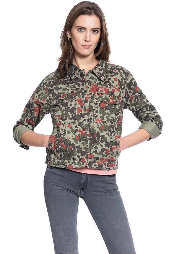 Lee - KURTKA JEANSOWA DAMSKA LEE MILITARY OVERSHIRT REGULAR L51BSBQY 112111517. Materiał: jeans