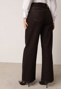Born2be - Brązowe Jeansy z Szerokimi Nogawkami z Bawełną Zidula. Okazja: na co dzień. Kolor: brązowy. Styl: casual #6