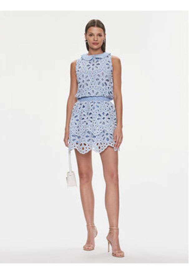 Silvian Heach Spódnica mini Miniskirt GPP24413MG Niebieski Regular Fit. Kolor: niebieski. Materiał: bawełna