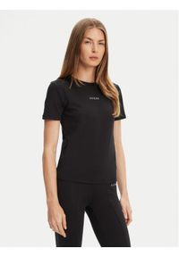 Guess T-Shirt V5RI10 KCD02 Czarny Regular Fit. Kolor: czarny. Materiał: syntetyk