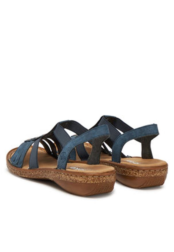 Rieker Sandały 628G7-14 Granatowy. Kolor: niebieski. Materiał: materiał, syntetyk