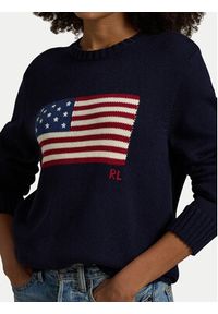 Polo Ralph Lauren Sweter 710718281006 Granatowy Regular Fit. Typ kołnierza: polo. Kolor: niebieski. Materiał: bawełna #4