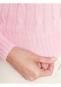Polo Ralph Lauren Sweter 211891640004 Różowy Slim Fit. Typ kołnierza: polo. Kolor: różowy. Materiał: bawełna #3