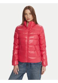 Tommy Jeans Kurtka puchowa DW0DW21618 Różowy Slim Fit. Kolor: różowy. Materiał: syntetyk