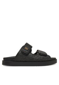TOMMY HILFIGER - Tommy Hilfiger Klapki DOUBLE STRAP RAFFIA FW0FW08940 Czarny. Kolor: czarny