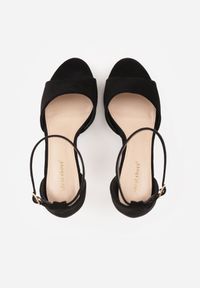 Born2be - Czarne Szpilki z Imitacji Zamszu z Paskiem wokół Kostki Fecili. Okazja: na spotkanie biznesowe, do pracy. Zapięcie: pasek. Kolor: czarny. Materiał: zamsz. Obcas: na szpilce. Styl: biznesowy, elegancki #8