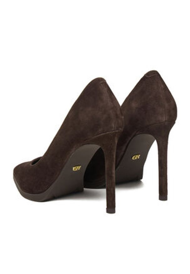 Gino Rossi - GINO ROSSI Szpilki EO-AZI-LT2472-1 Brązowy. Kolor: brązowy. Materiał: zamsz, skóra. Obcas: na szpilce