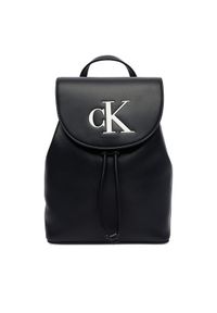 Calvin Klein Plecak Bold Ck Flap Mini Backpack LV04F3893G Czarny. Kolor: czarny. Materiał: skóra #1