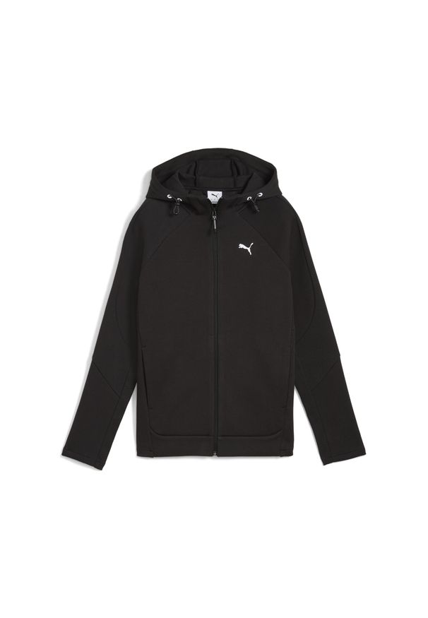 Puma - Damska rozpinana bluza z kapturem EVOSTRIPE PUMA Black. Typ kołnierza: kaptur. Kolor: czarny. Sport: bieganie