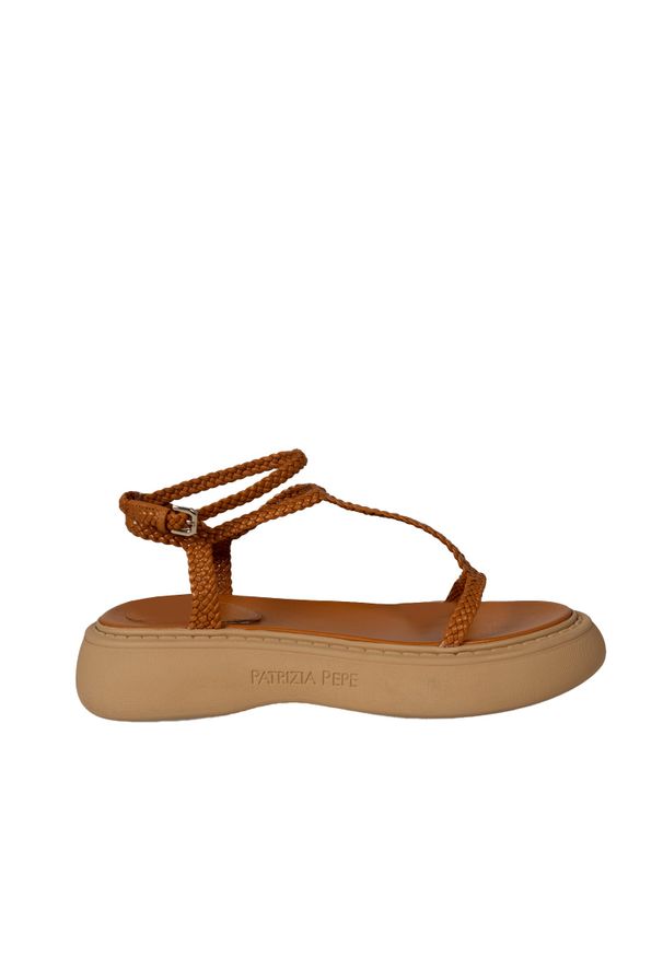 Patrizia Pepe Sandały | 2X0020/L026 | Kobieta | Beżowy. Okazja: na spacer. Kolor: beżowy. Materiał: jeans, skóra. Styl: elegancki, rockowy