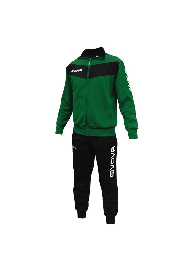 Givova - Dres Męski Tuta Visa. Kolor: czarny, wielokolorowy, zielony. Materiał: dresówka