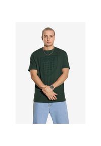 Koszulka sportowa męska Prosto Shield z krótkim rękawem. Kolor: zielony. Materiał: dresówka. Długość: krótkie #1