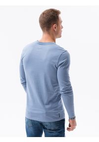 Ombre Clothing - Longsleeve męski bez nadruku L136 - jasnoniebieski - XXL. Typ kołnierza: dekolt w kształcie V. Kolor: niebieski. Materiał: bawełna. Długość rękawa: długi rękaw. Styl: klasyczny