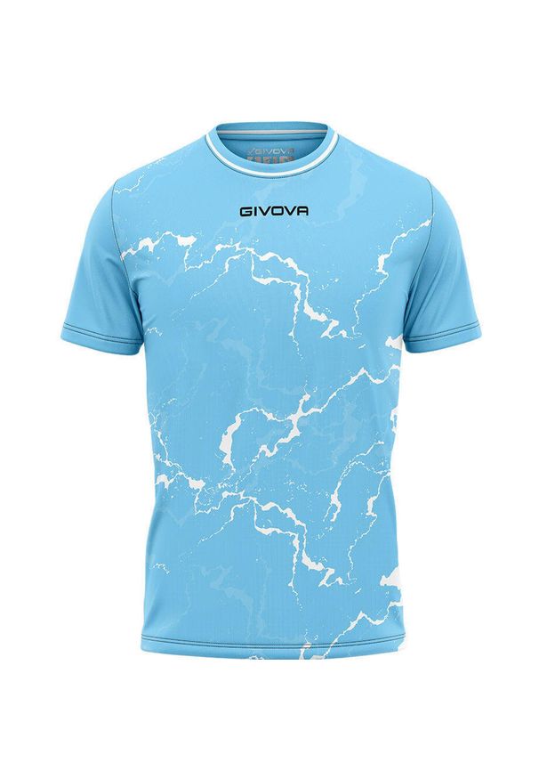 T-shirt Givova Sport XL Grafit - Komfort i Wydajność. Kolor: niebieski, biały, wielokolorowy. Materiał: poliester. Wzór: haft, nadruk. Sport: fitness, piłka nożna