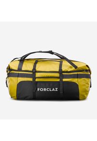 FORCLAZ - Torba trekkingowa Forclaz Duffel 500 Extend 80-120 litrów. Kolor: wielokolorowy, szary, żółty. Materiał: tkanina, materiał