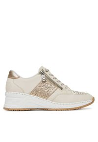 Rieker Sneakersy N4344-60 Beżowy. Kolor: beżowy. Materiał: skóra #1