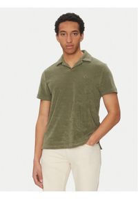 TOMMY HILFIGER - Tommy Hilfiger Polo MW0MW38479 Zielony Regular Fit. Typ kołnierza: polo. Kolor: zielony. Materiał: bawełna