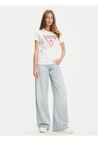Guess T-Shirt W5YI40 I3Z14 Biały Regular Fit. Kolor: biały. Materiał: bawełna