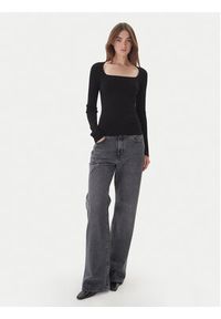 Kontatto Sweter 3M0830C Czarny Slim Fit. Kolor: czarny. Materiał: wiskoza #3
