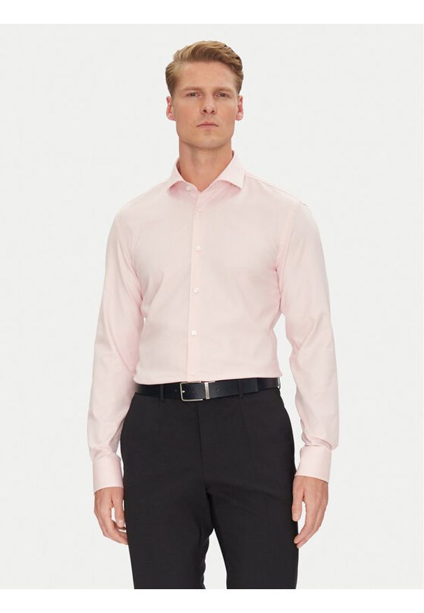 BOSS Koszula 50538962 Różowy Slim Fit. Kolor: różowy. Materiał: bawełna