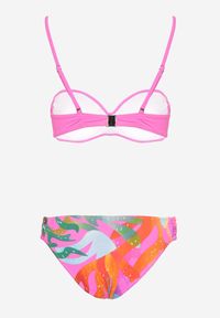 Born2be - Fuksjowe Bikini Biustonosz z Marszczeniem i Majtki Figi Efrileia. Kolor: różowy. Wzór: ażurowy