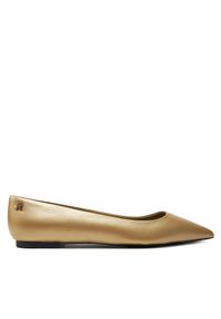 TOMMY HILFIGER - Tommy Hilfiger Baleriny Gold Pointed Ballerina FW0FW07883 Złoty. Kolor: złoty