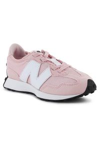 Buty do chodzenia dla dzieci New Balance 327. Zapięcie: sznurówki. Kolor: różowy. Materiał: guma, materiał, tkanina, syntetyk. Szerokość cholewki: normalna. Sport: turystyka piesza