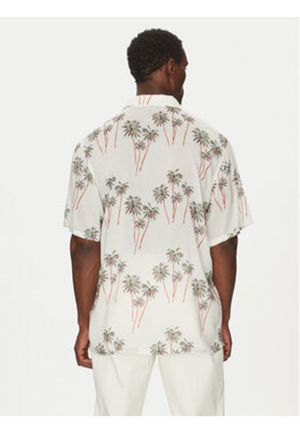 TOMMY HILFIGER - Tommy Hilfiger Koszula Bowling Shirt Print UM0UM03227 Beżowy Regular Fit. Kolor: beżowy. Materiał: syntetyk. Wzór: nadruk
