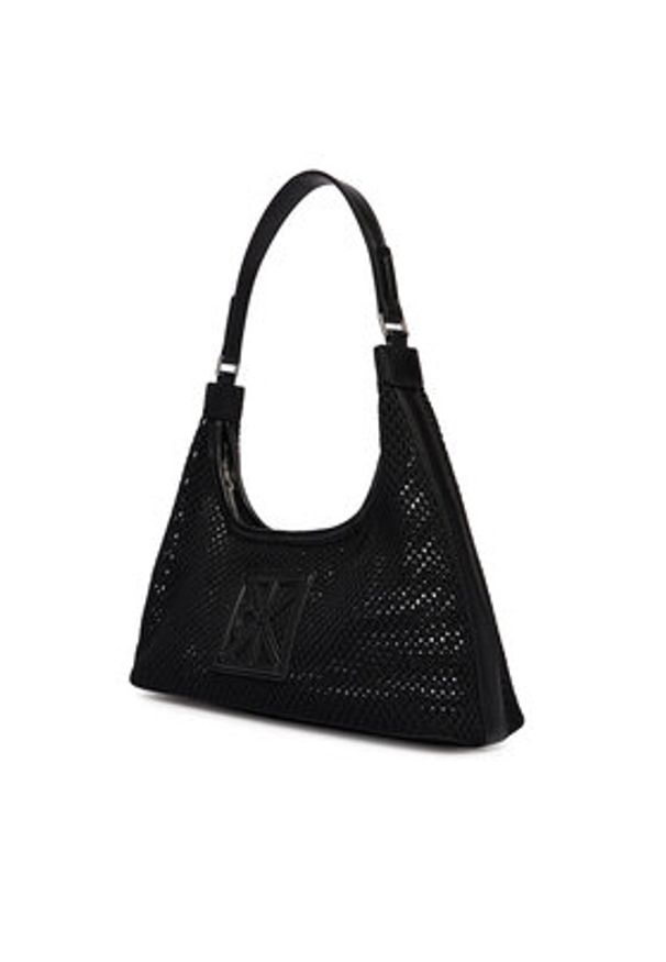 Calvin Klein Torebka Emblem Mesh Shoulder Bag LV04F3381G Czarny. Kolor: czarny