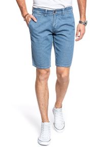 Mustang - SPODENKI MUSTANG Classic Chino Short Denim Blue 1007751 5000 310. Materiał: denim