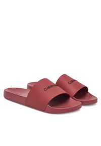 Calvin Klein Klapki Pool Slide Rubber HM0HM00455 Bordowy. Kolor: czerwony. Materiał: syntetyk #4