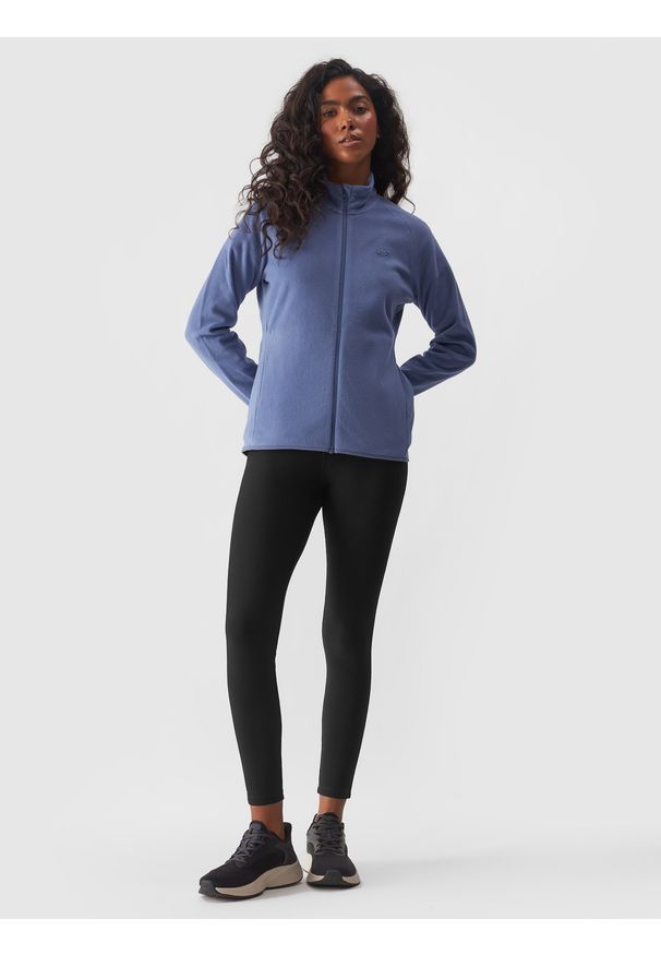 4f - 4F Polar ze stójką regular damski - fioletowy M. Typ kołnierza: kołnierzyk stójkowy. Kolor: fioletowy. Materiał: polar. Długość rękawa: raglanowy rękaw. Sezon: zima. Sport: wspinaczka, turystyka piesza, narciarstwo, snowboard